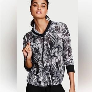 Victoria’s Secret Black & White Marble Swirl Mesh Sport Drawstring Hoodie S